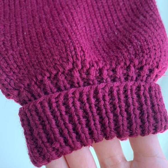 Recknit rare letterman vintage 100% burgundy wool heavy duty sweater, size XL - Picture 4 of 11